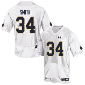 Notre Dame Fighting Irish Men's Jahmir Smith #34 White Under Armour Authentic Stitched College NCAA Football Jersey LNW0699SU